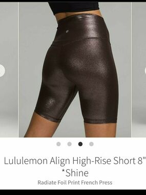 lululemon athletica Align High-Rise Shine Bike Shorts Sz-4/8- Radiate Foil Brown